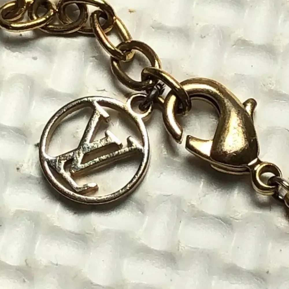 LOUIS VUITTON Bracelet Metal Rhinestones L19.5cm  Authentic